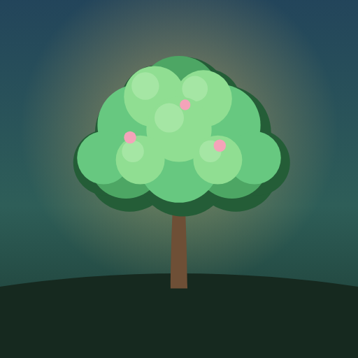The Discipline app icon, a full-grown tree on a hill at dawn